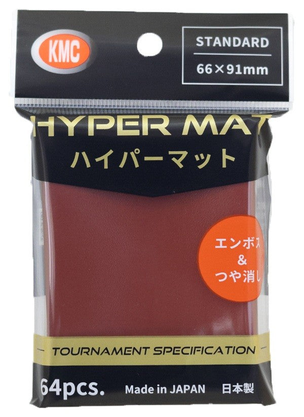 【新品】ハイパーマット レッド(レギュラーサイズスリーブ)【KMC/64枚】