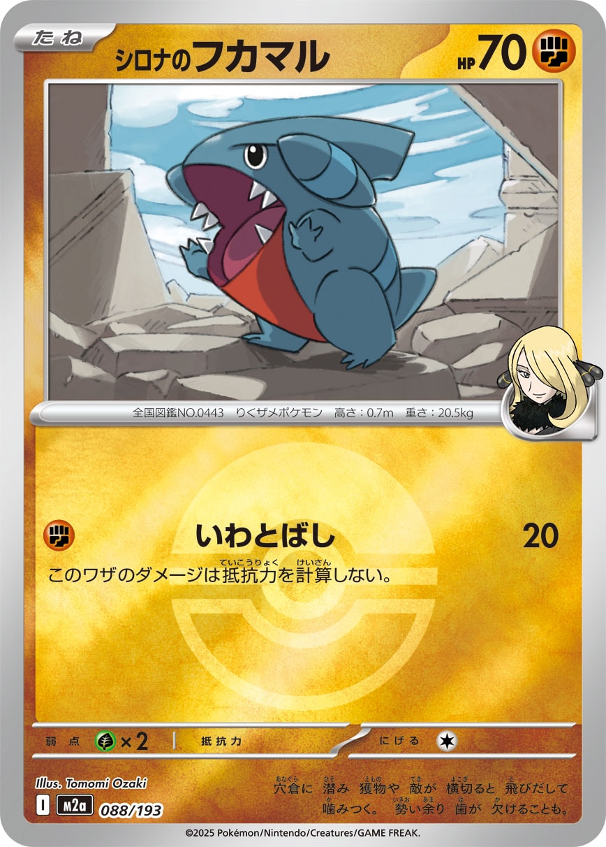 【状態A】シロナのフカマル(ボールミラー)[088/193][-][M2a]