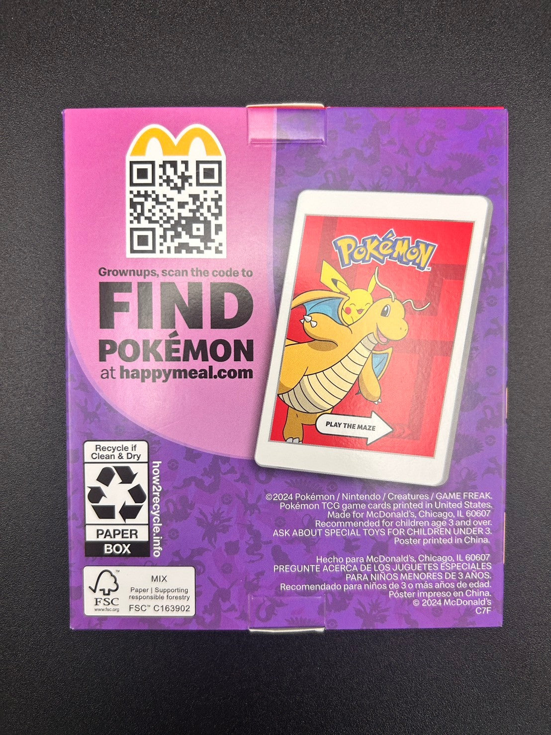 【状態A】PIKACHU ＆ DRAGONITE Sticker Acitivity Sheet(海外マクドナルドコラボ)【実物写真掲載】【管理コードITD7WVD39B1L】【ゆうパックのみ】